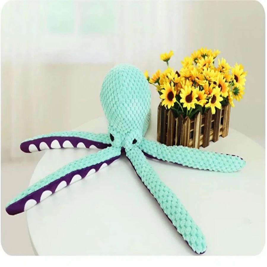 Interactive Plush Octopus Squeaky Anti-Boredom Toy for Dogs
