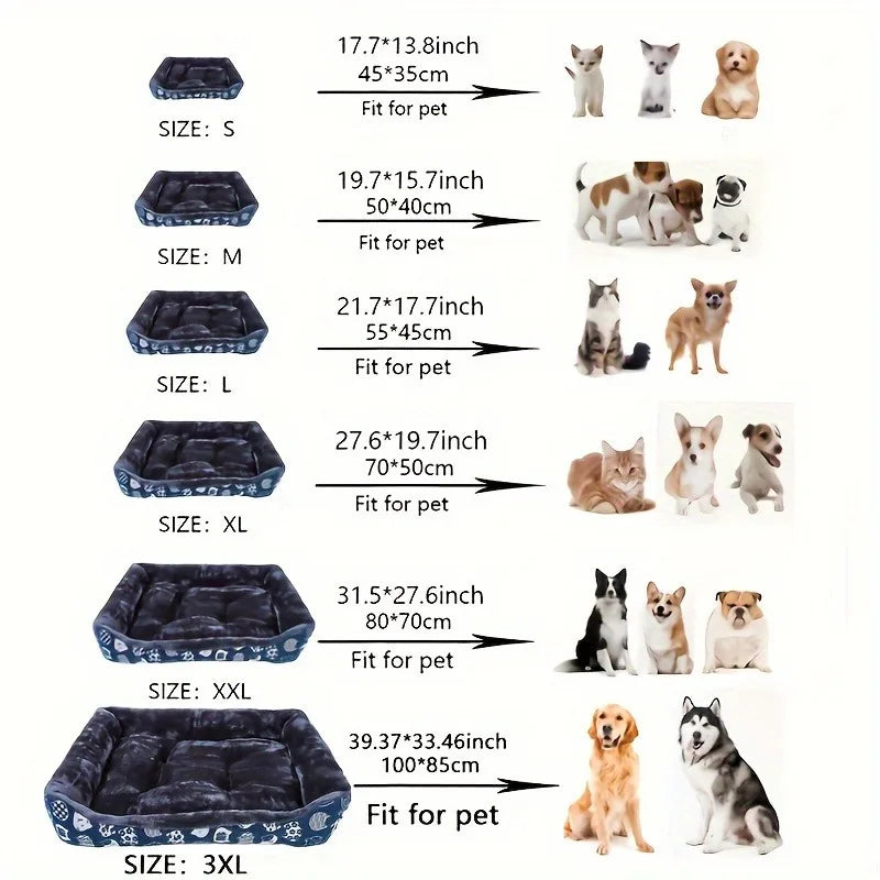 Winter Dog Sofa Bed Mat Basket Large Medium Small Dogs