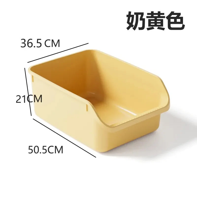 Oversized Semi-Enclosed Cat Litter Box Anti-Splash Kitten Toilet