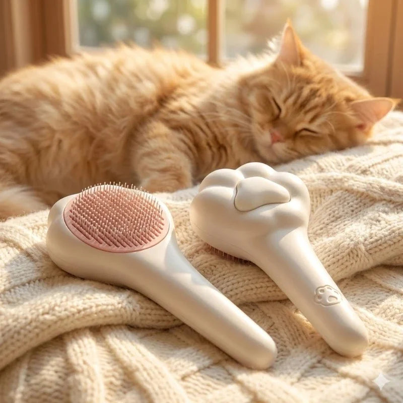 Cute Cat Paw Grooming Brush Massage Comb Hair Removal Cats Dogs