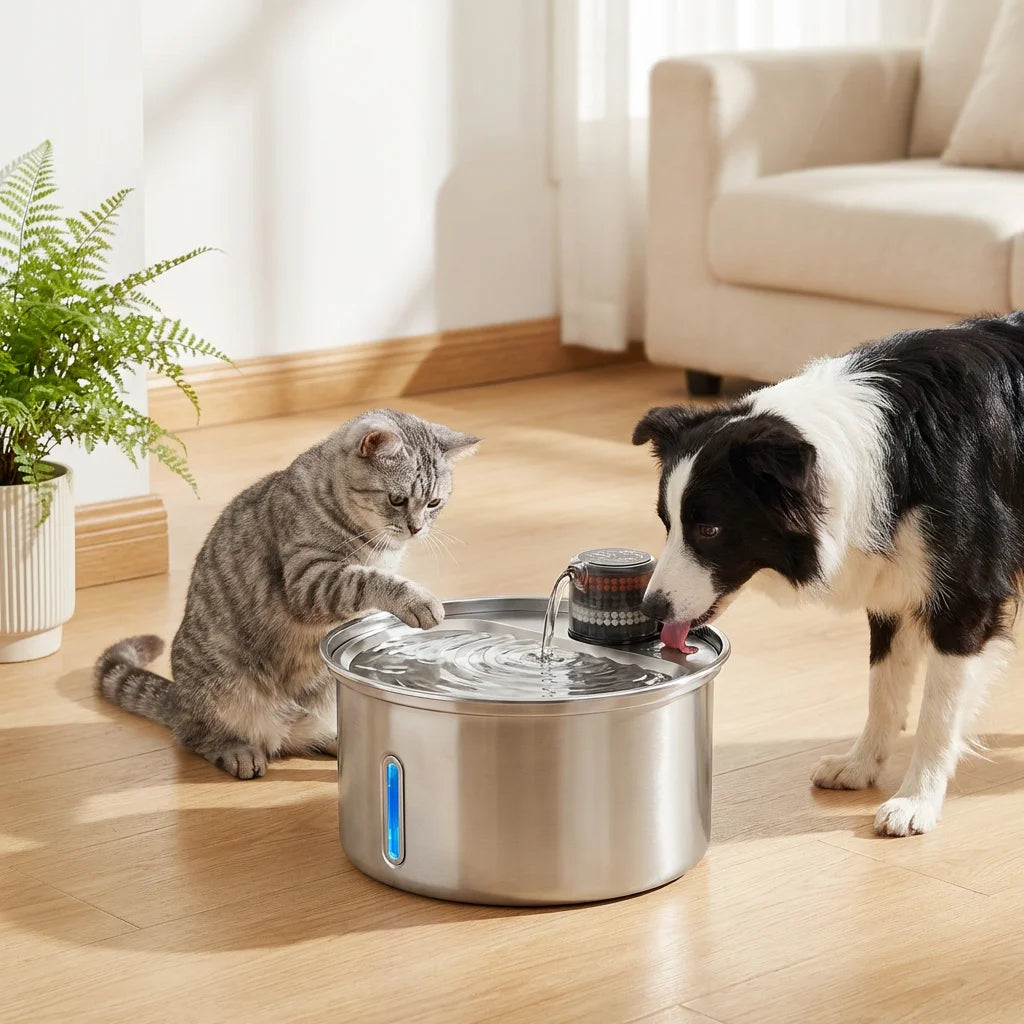 PawJoy 3.2L Stainless Fountain | Premium Cat Water Fountain USA