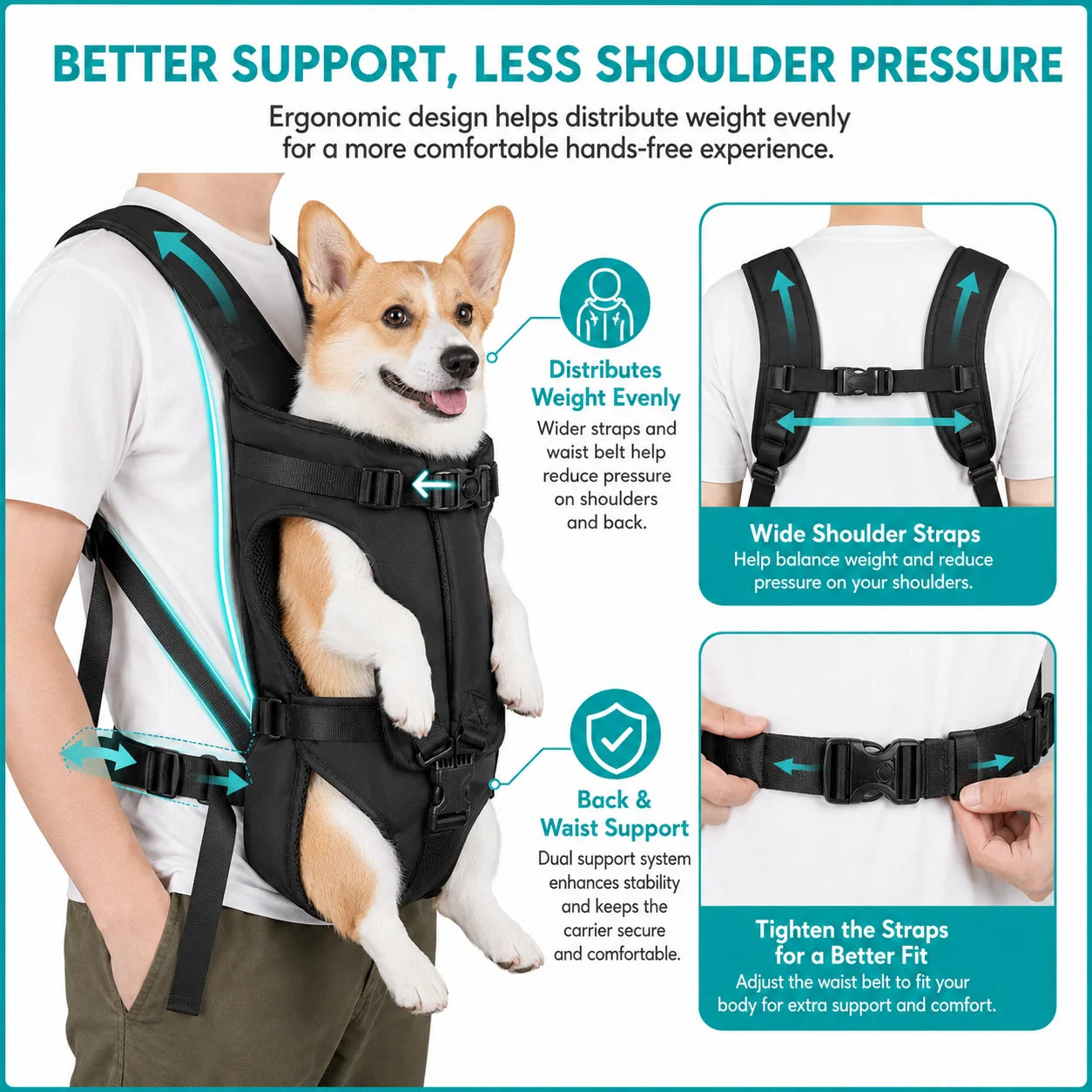 Front Travel Pet Backpack Carrier for Small Dogs