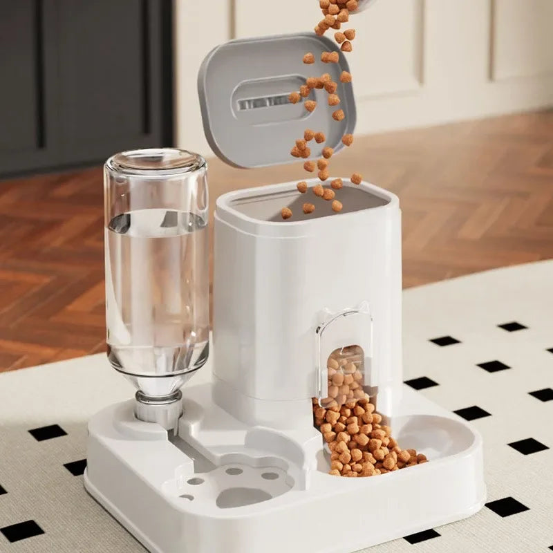 Gravity Auto Pet Feeder Water Dispenser Bowl Cats Dogs