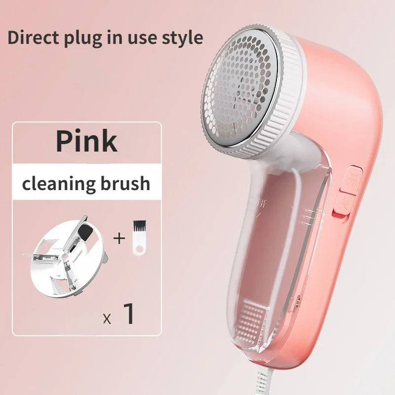Pink pet hair fabric shaver lint remover with round stainless shaving head