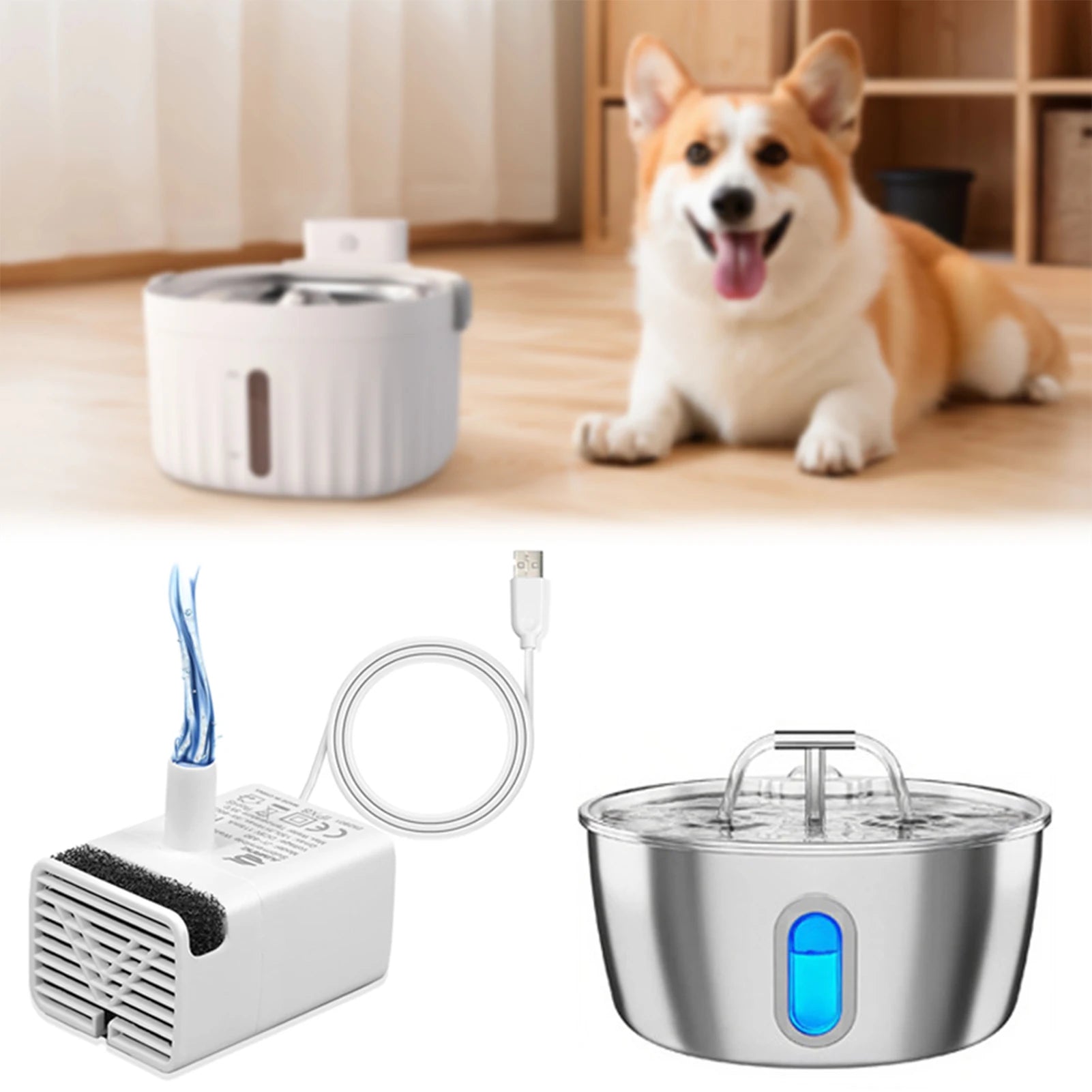Cat Fountain Pump Replacement Submersible Motor Quiet Dispenser