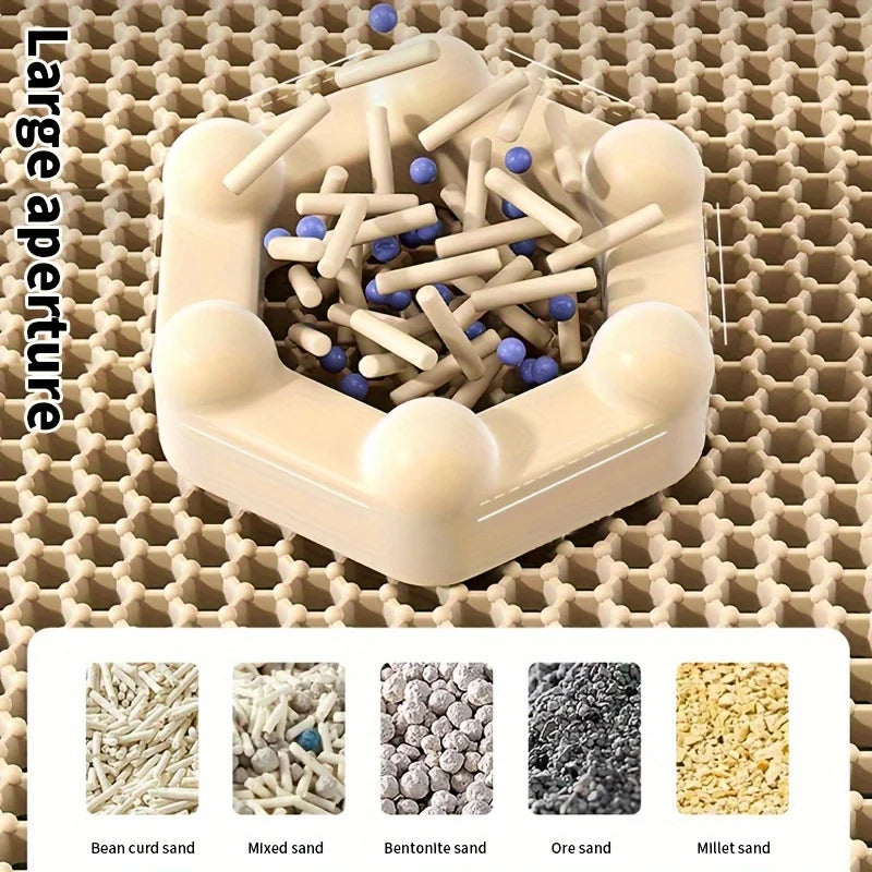 Large Cat Litter Mat Honeycomb Double Layer Urine Waterproof