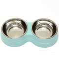 Dual Stainless Steel Double Pet Bowl with Non-Skid Base