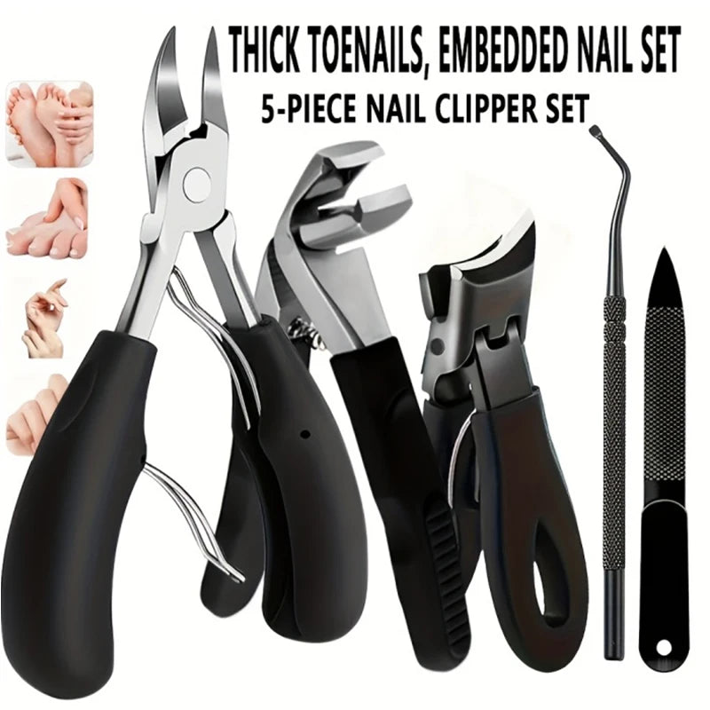 Heavy-Duty Nail Care Kit Clippers File Cuticle Nipper