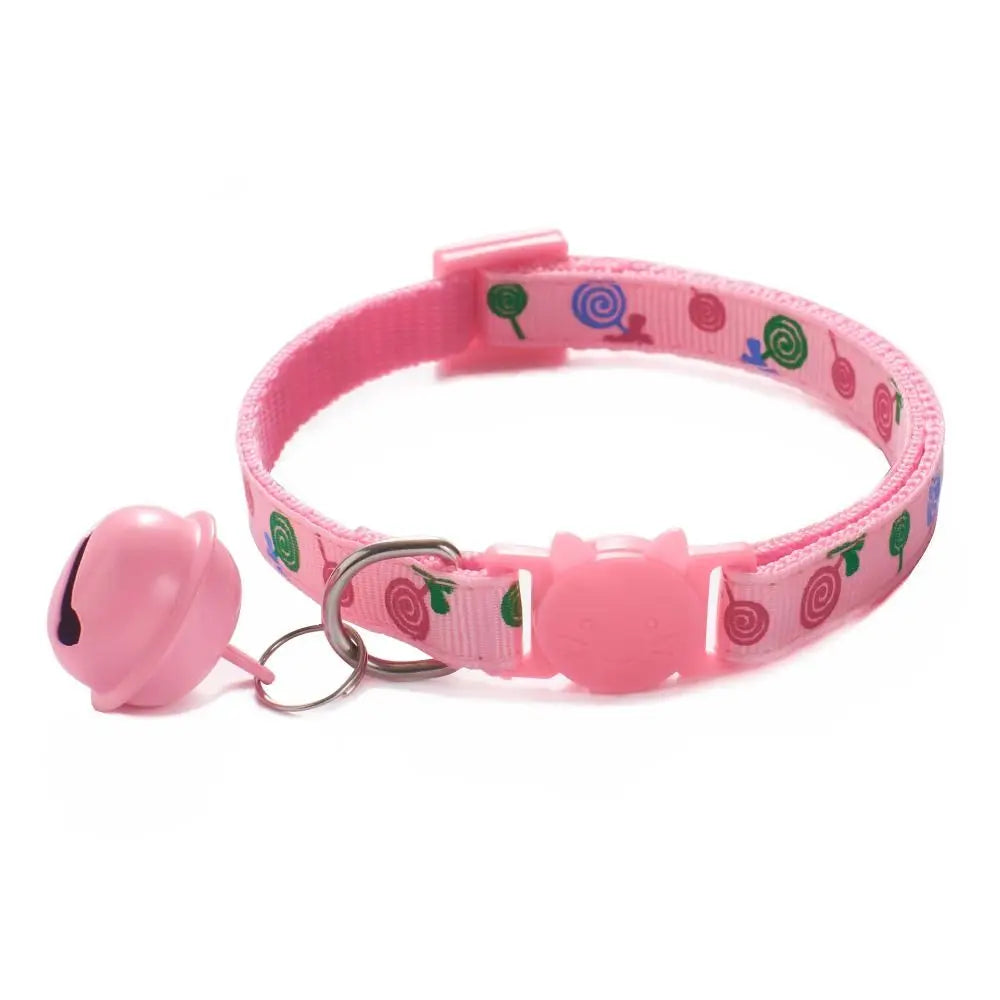 Cartoon Cat Collar Adjustable Kitten Necklace Bell Pendant