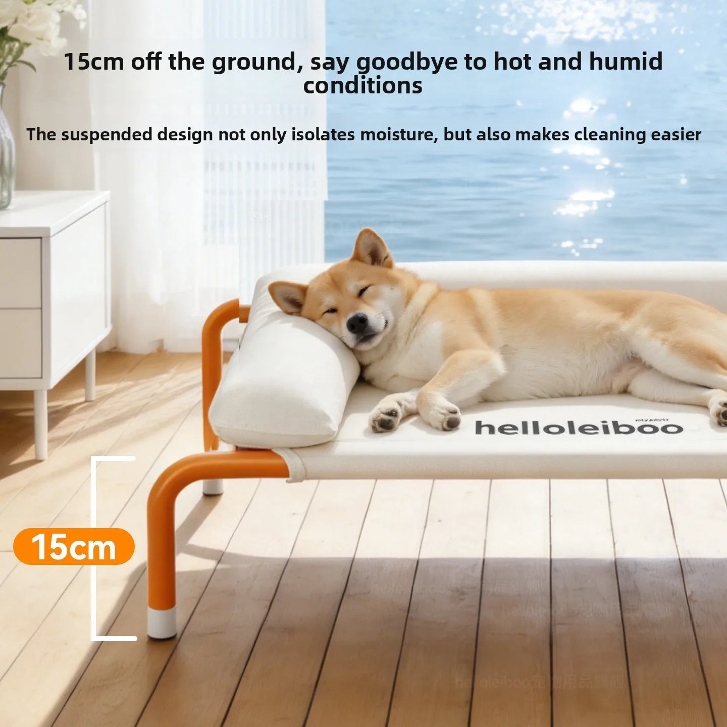 Foldable Dog Bed Raised Moisture-Proof Summer Pet Sofa Washable