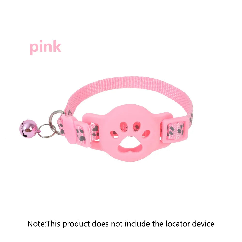 Reflective Cat Collar AirTag Holder Bell Adjustable Domestic