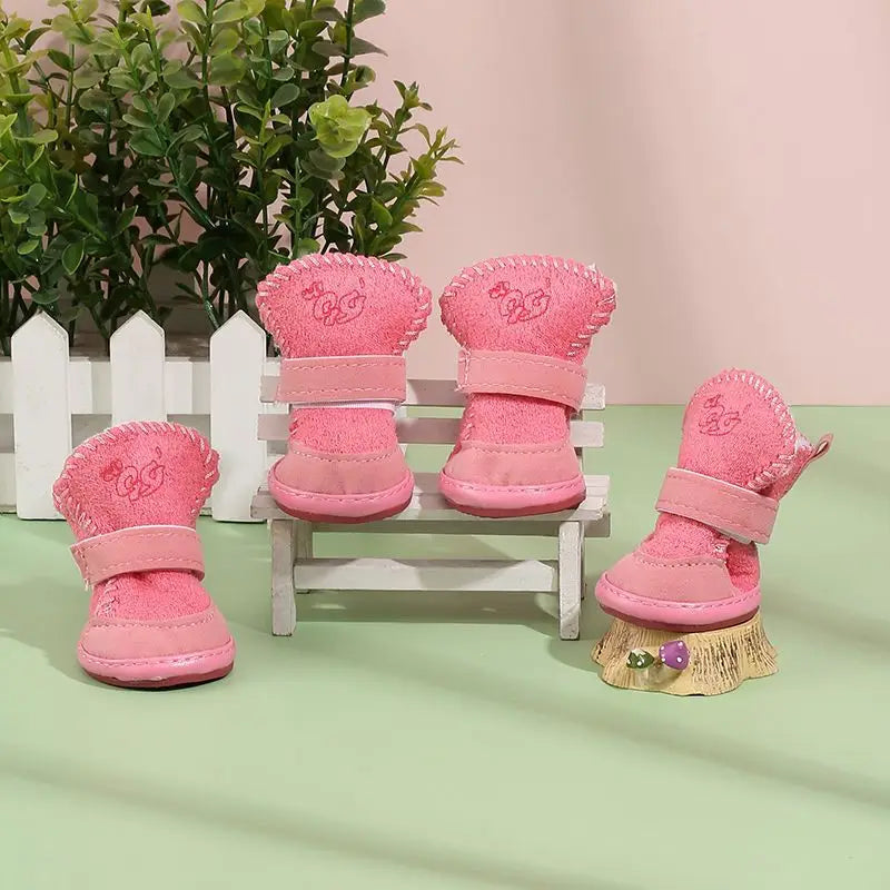 Plush Snow Boots for Cats & Small Dogs — Warm & Washable
