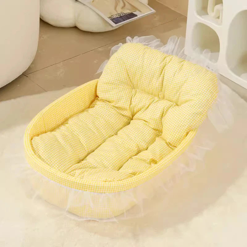 Cute Princess Cat Litter Mat All Season Non-Sticky Pet Sofa