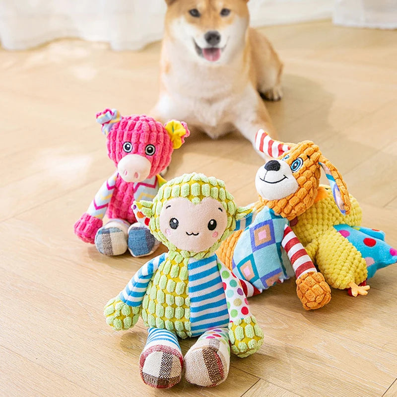 Cute Animal Puzzle Squeaky Plush Toy for Dogs & Cats