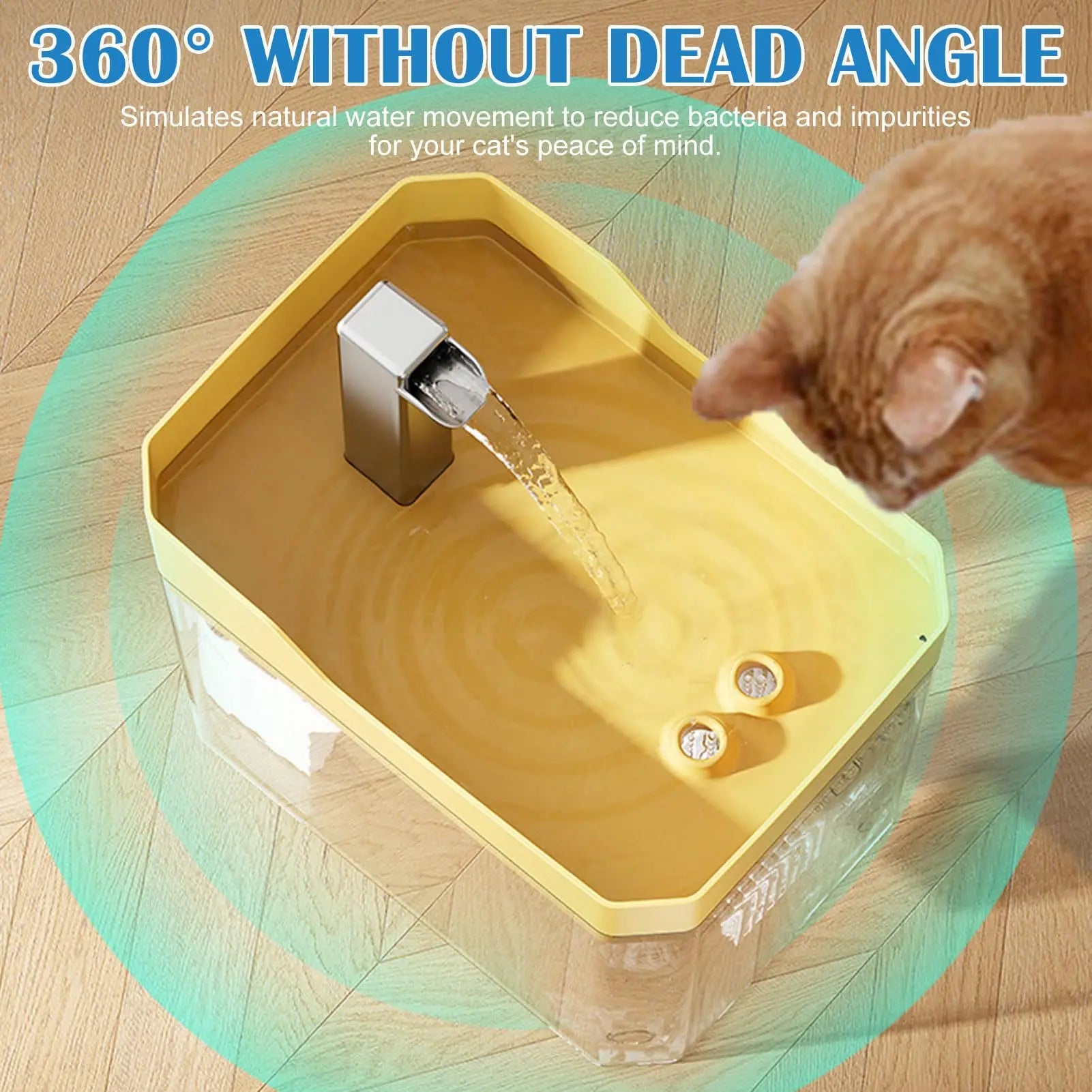Clear-View Auto Pet Dispenser | Transparent Cat Water Fountain USA