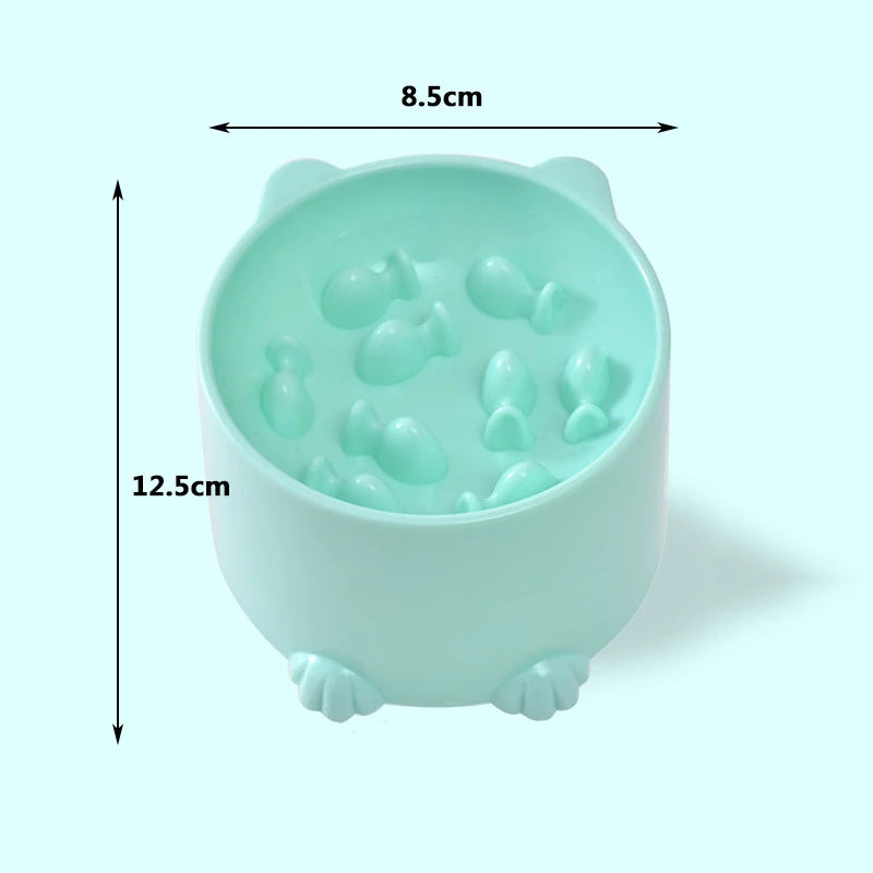 Slow Feeder Pet Bowl with High Feet for Cats & Dogs