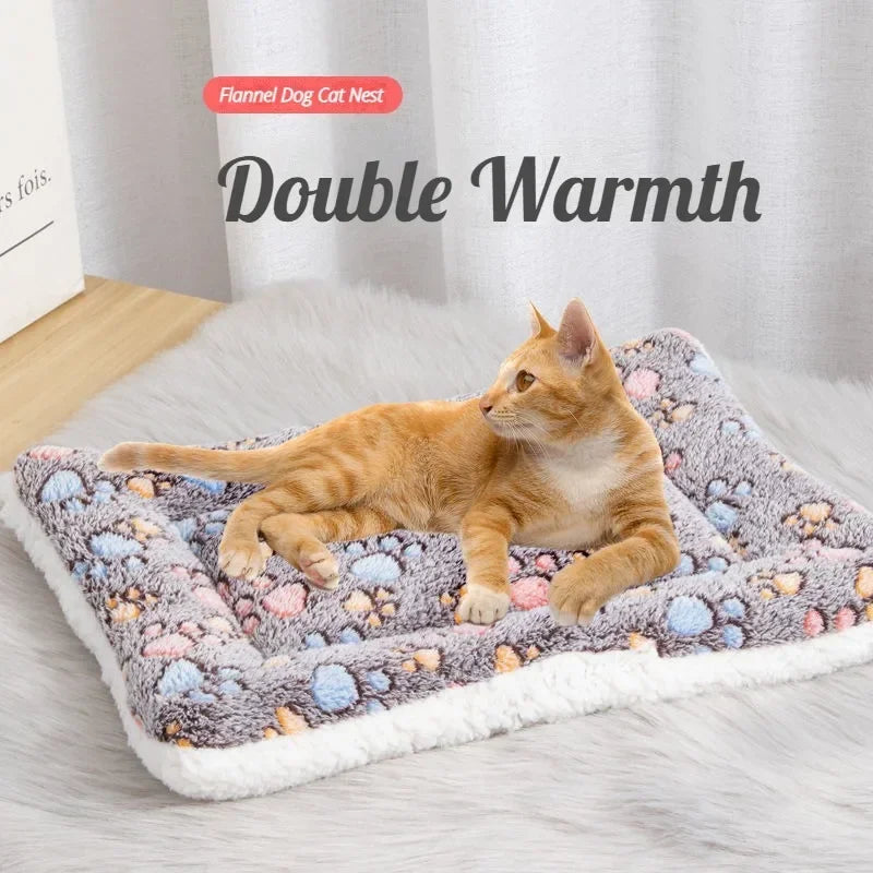 Double-Sided Plush Pet Sleeping Mat for Cats Dogs