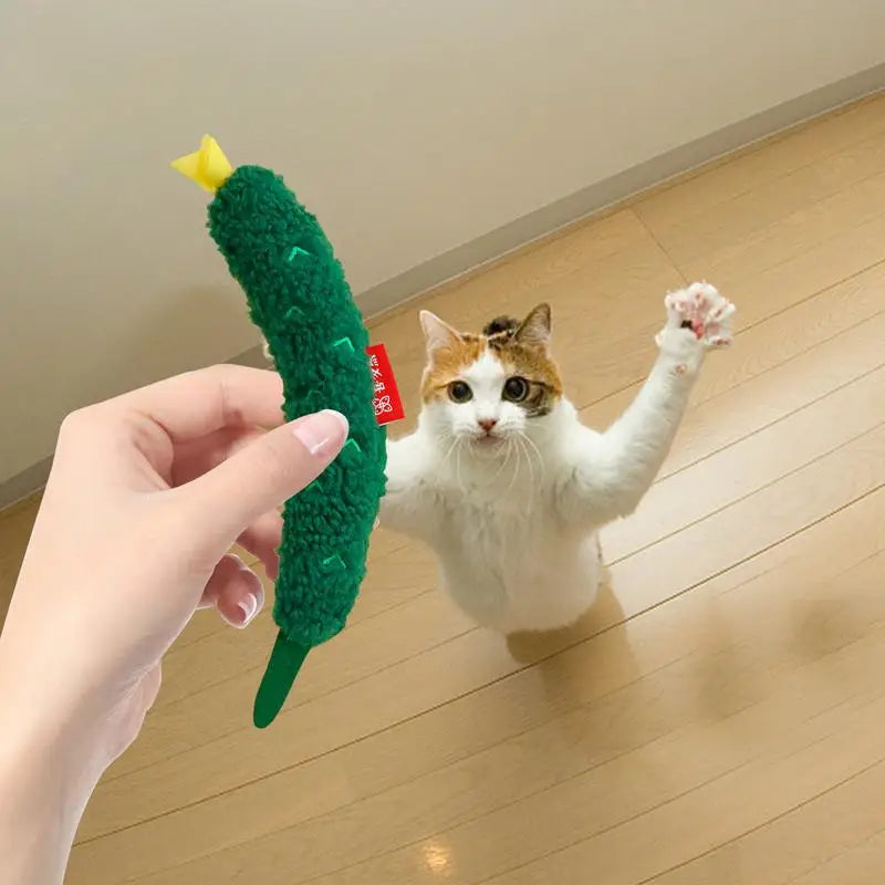 PawJoy Cucumber Catnip Plush | Fun Cat Toy for US Pet Owners