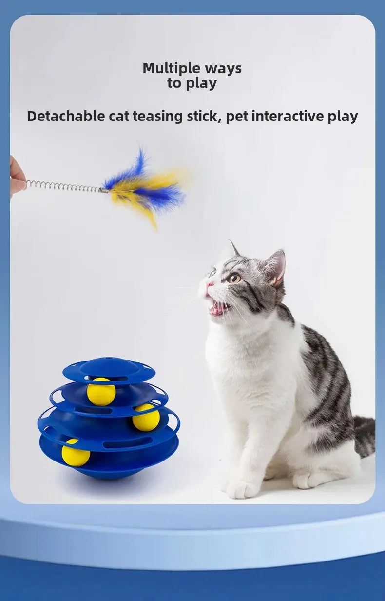 Cat Teaser Wand with Bell & Feather | PawJoy Cat Toy USA