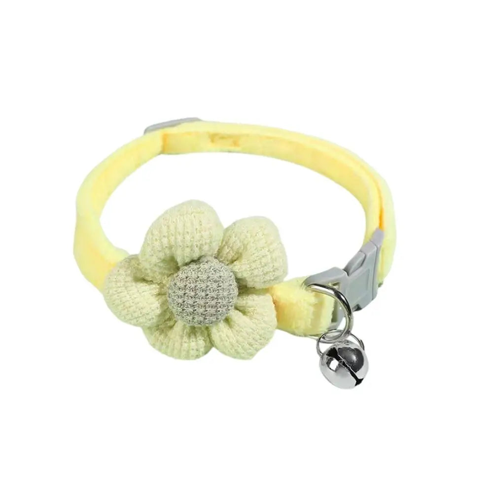 Cute Flower Bell Cat Collar Adjustable Teddy Dog Pets