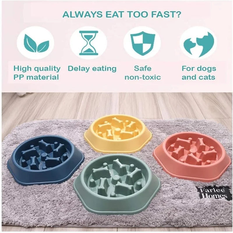 Non-Slip Slow Feeder Dog Bowl All Sizes
