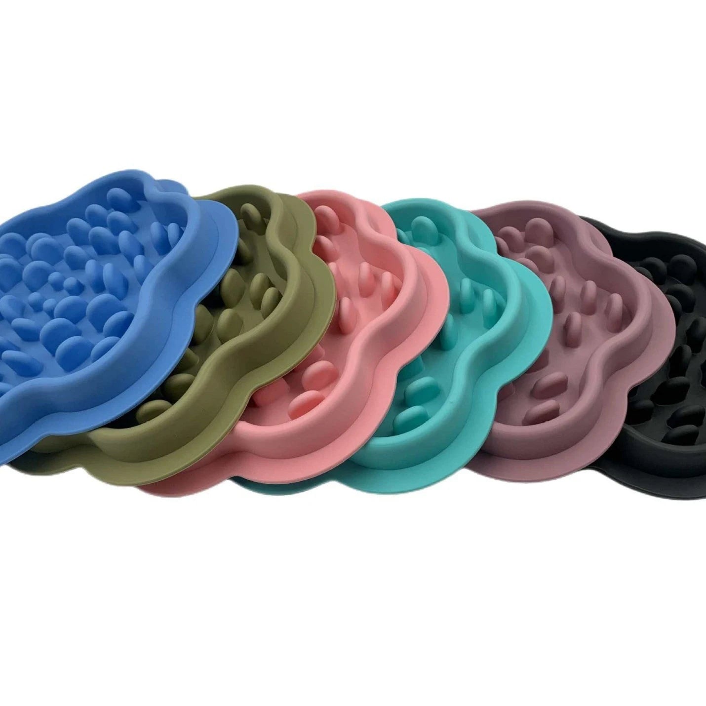 Non-Slip Silicone Mat Dog Cat Bowl Anti-Gulping Food Dispenser