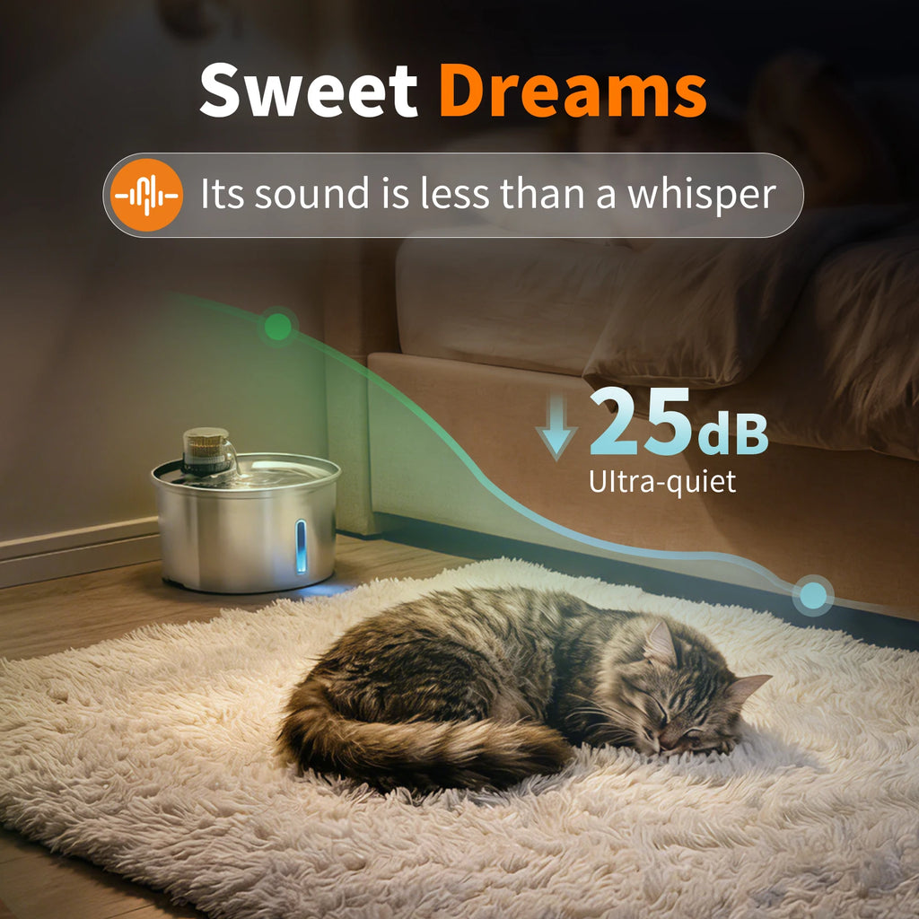 PawJoy 3.2L Stainless Fountain | Premium Cat Water Fountain USA
