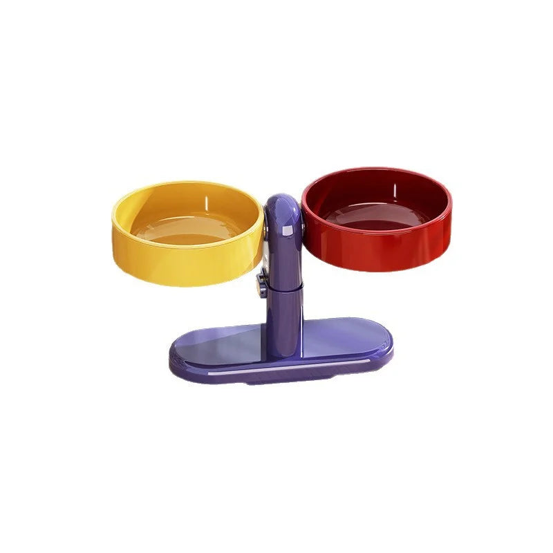 Tip-Proof Adjustable Height Pet Bowls for Cats & Dogs
