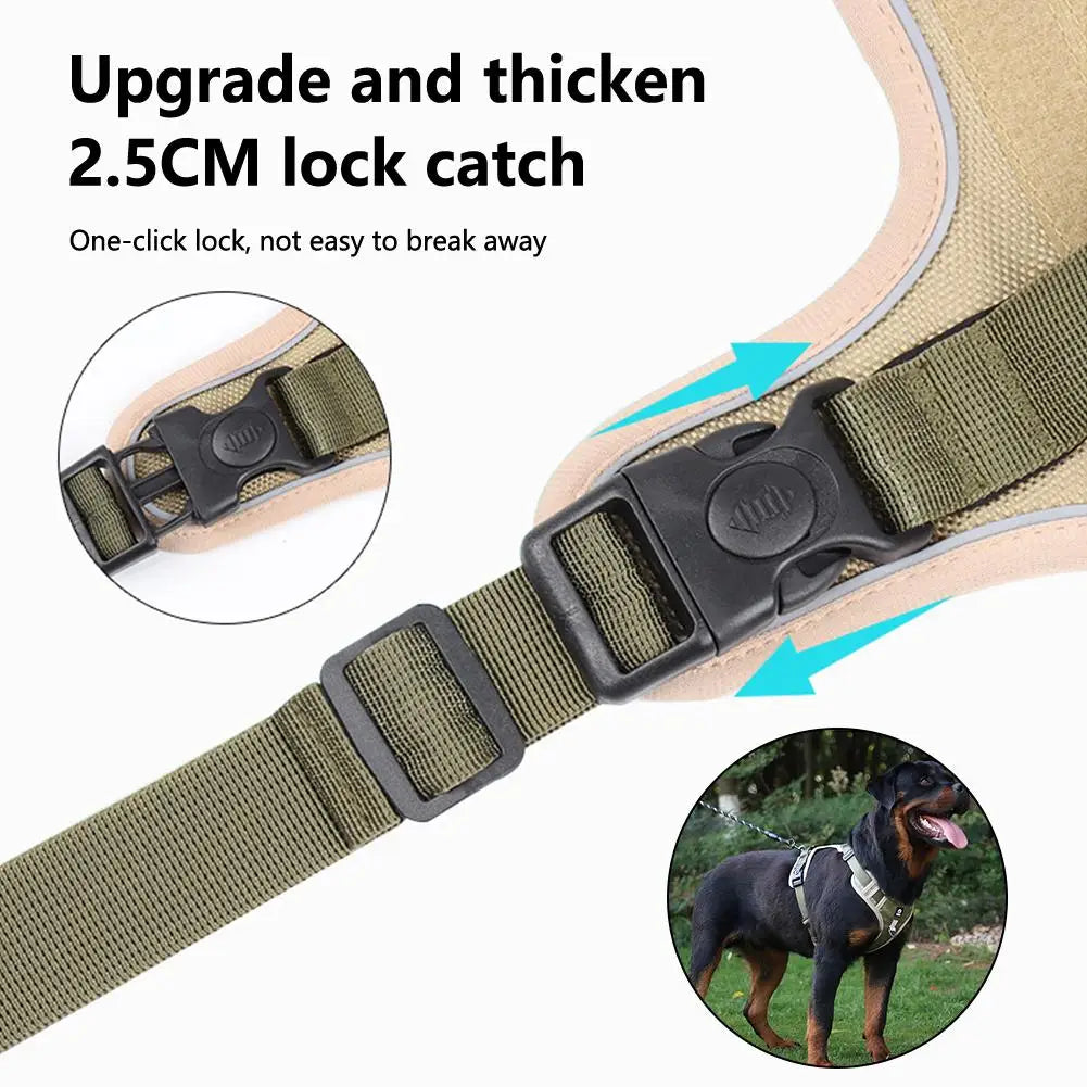 Army Reflective Oxford Dog Harness Vest Training Large | PawJoyKwT