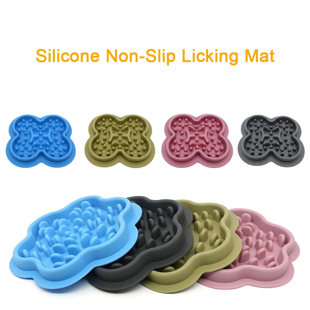 Non-Slip Silicone Mat Dog Cat Bowl Anti-Gulping Food Dispenser