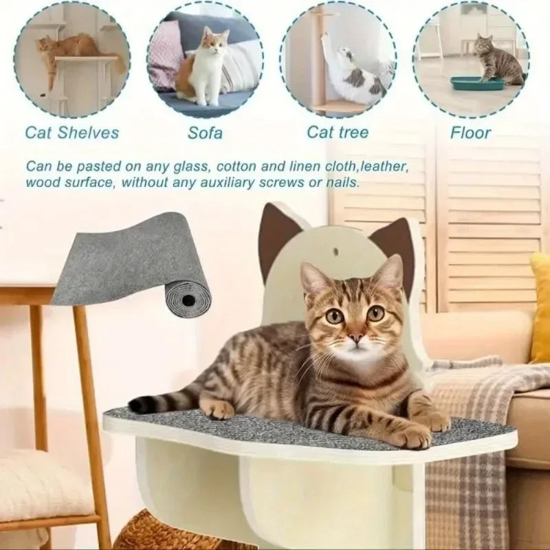 Large Self-Adhesive Cat Scratch Mat Sofa Protector - Trimmable 40x300cm