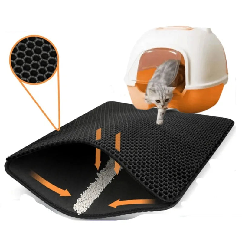 Cat Litter Mat Non-Slip Double Layer Waterproof Filter Mat