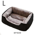 Cat house bed with black outer cover and grey inner cushion, large 60x45 cm