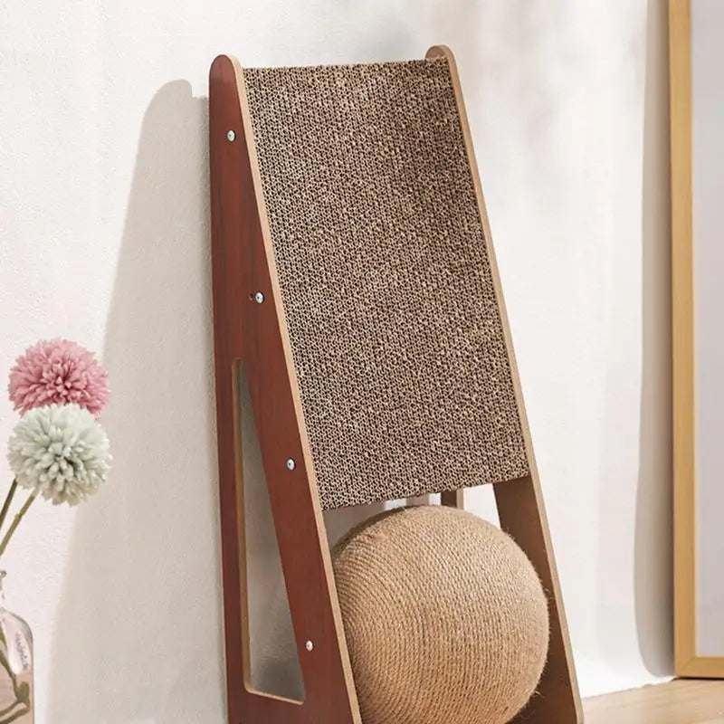 Natural Sisal Cat Scratcher Toy with Ball - Durable Long Lasting Fun