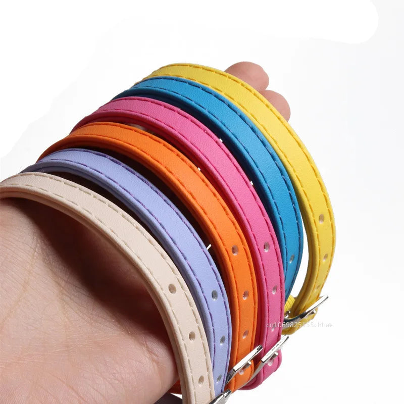 Elastic cat collars with bell, stacked multicolor set