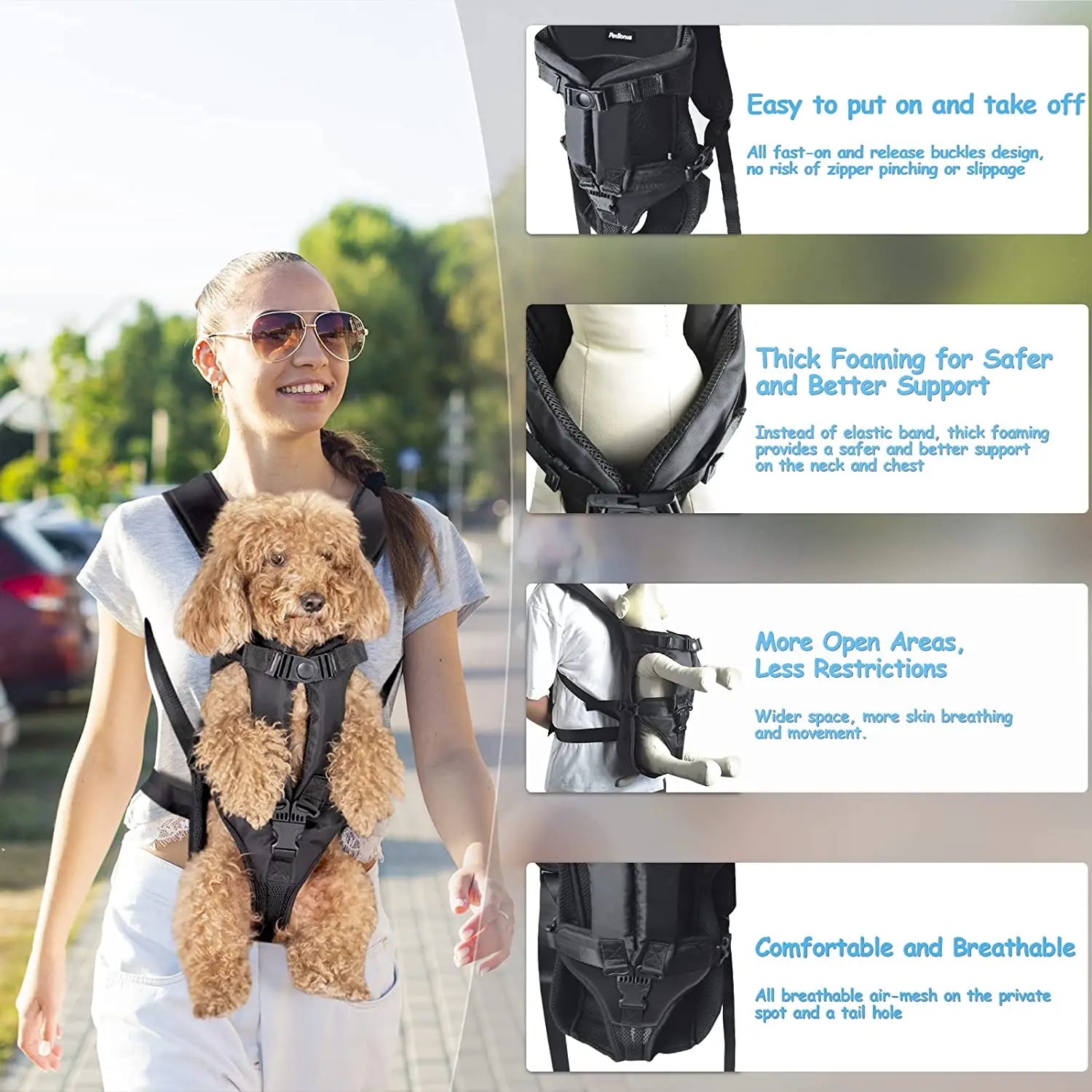 Front Travel Dog Bag Carrier for Bulldog Puppy