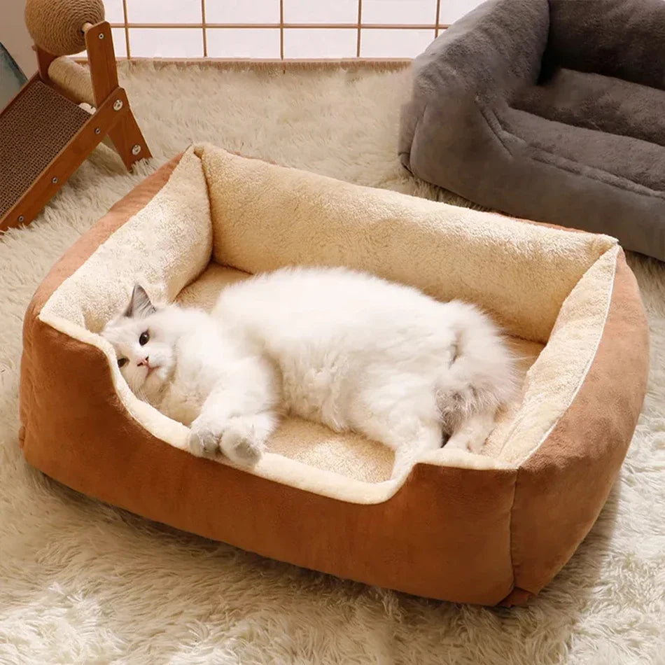 Cat Kitten Basket Bed – Cozy Pet House Habitat