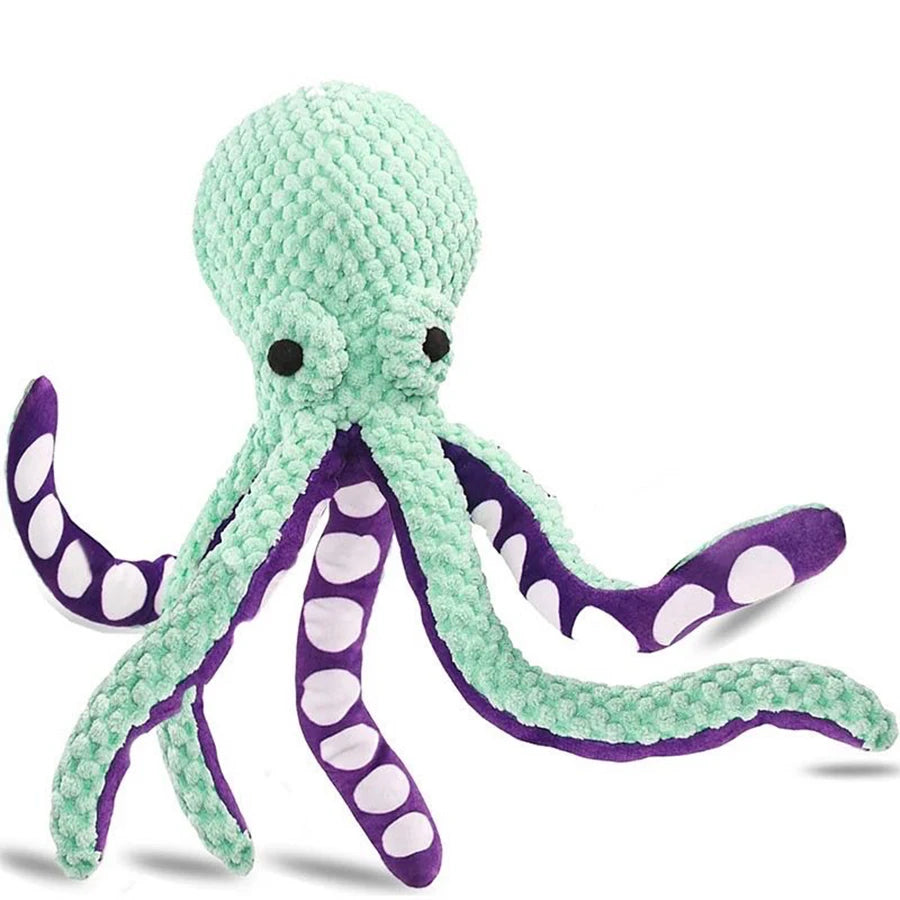 Interactive Plush Octopus Squeaky Anti-Boredom Toy for Dogs