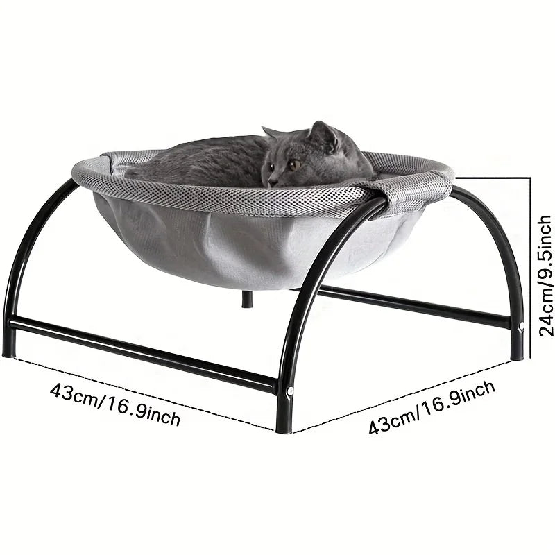 Free-Standing Cat Hammock Bed Detachable Breathable Indoor Pet Sleeping