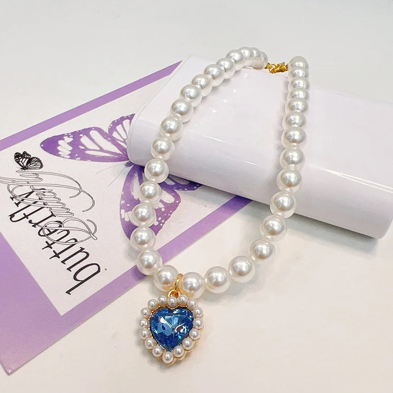 Cute Pearl Cat Collar Adjustable Kitten Necklace Summer
