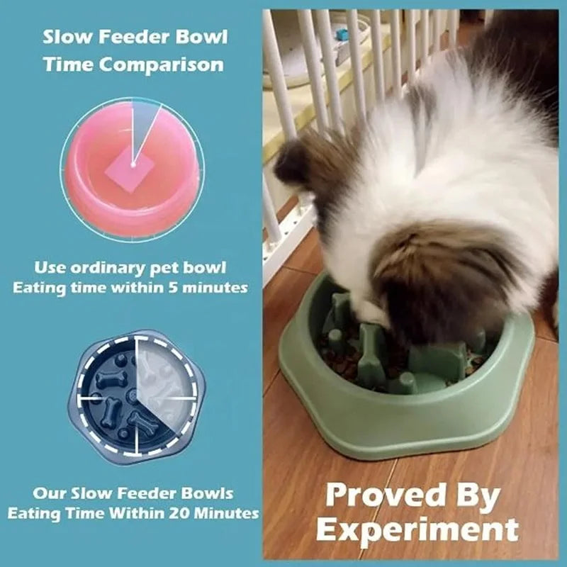 Non-Slip Slow Feeder Dog Bowl All Sizes
