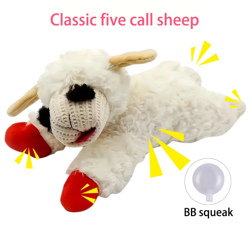 Squeaky Lamb Alpaca Plush Interactive Toy for Dogs Pets