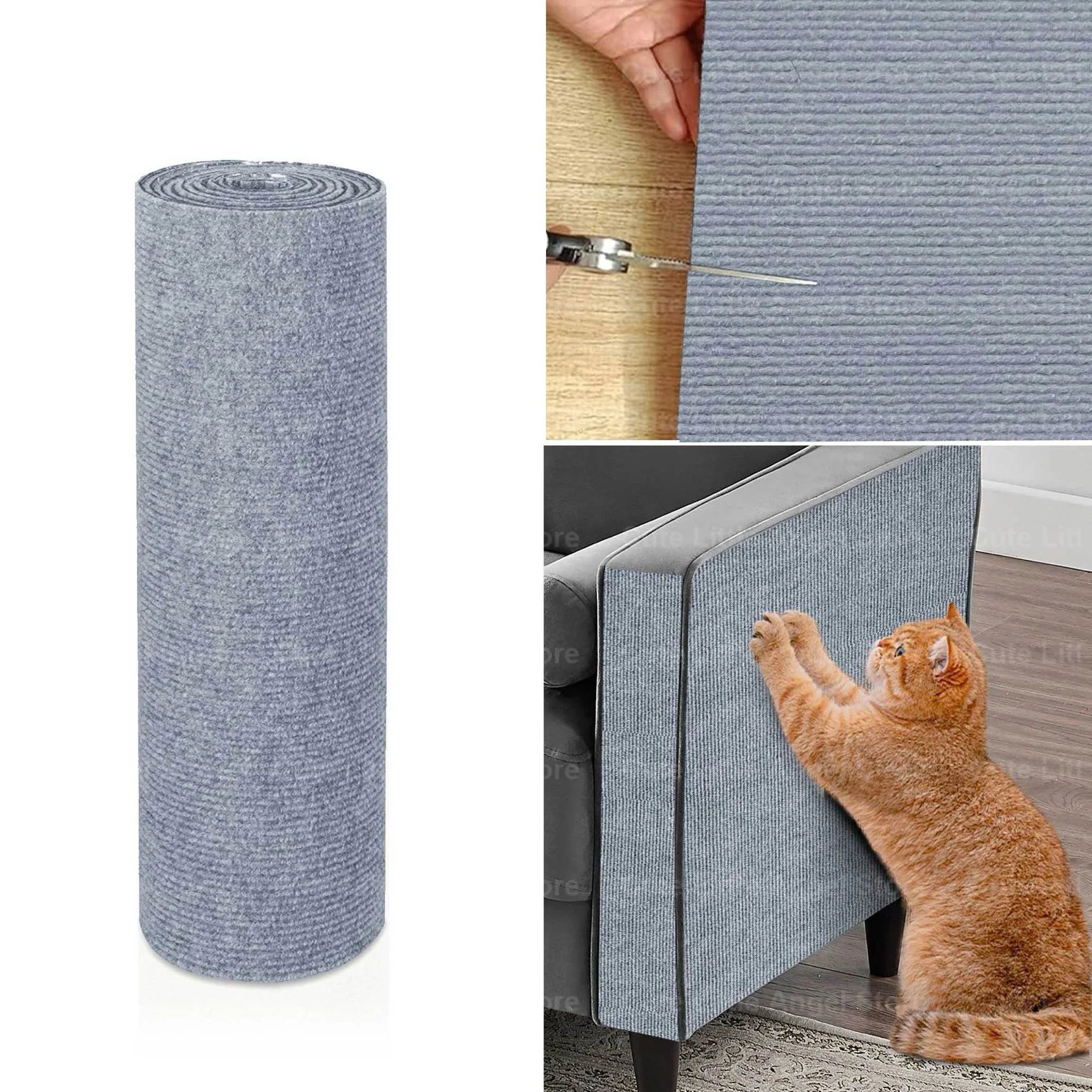 Large Self Adhesive Cat Scratch Mat Sofa Protector Trimmable