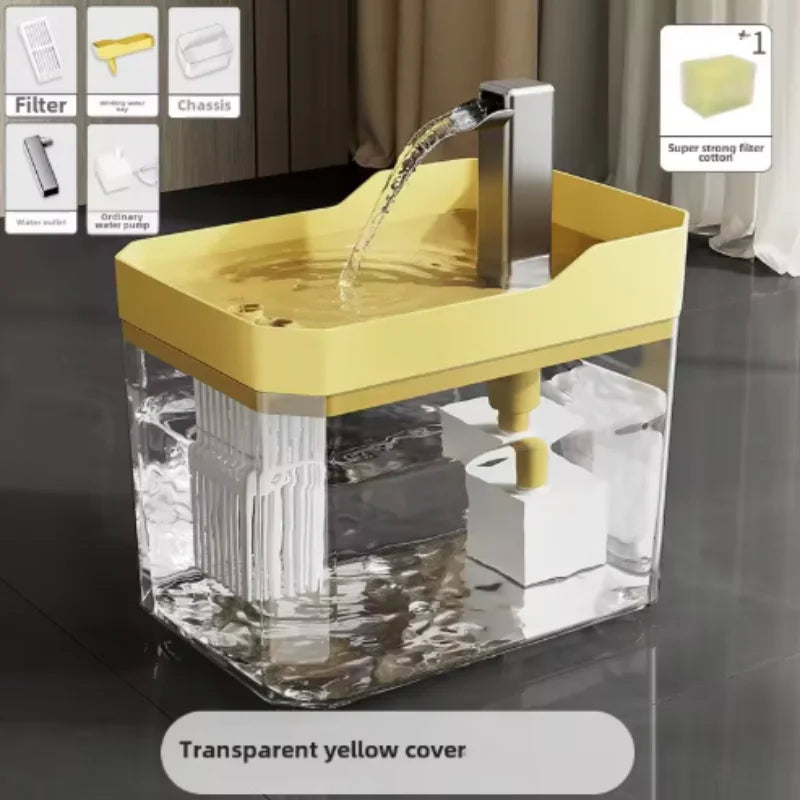 Transparent Cat Fountain Auto Filter Anti-Dry Recirculating Pump