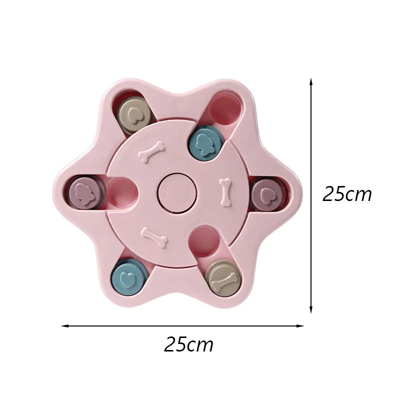 Pink star-shaped cardboard cat scratching board with paw cutouts and bone details, 25cm