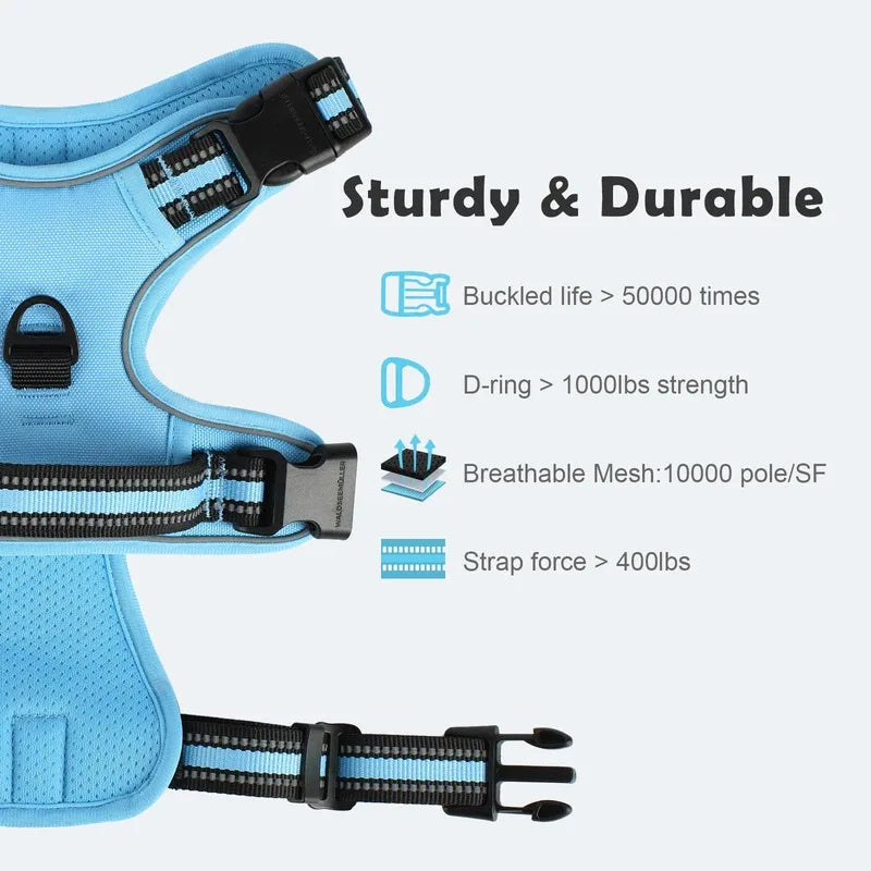 No-Pull Reflective Dog Harness Leash Combo Padded | PawJoyKwT