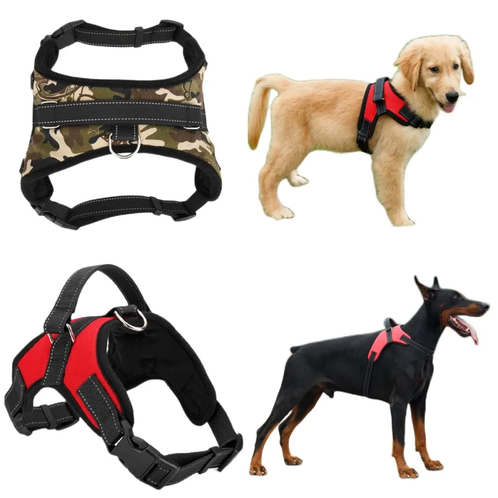Padded Reflective Nylon Dog Harness All Sizes Husky | PawJoyKwT