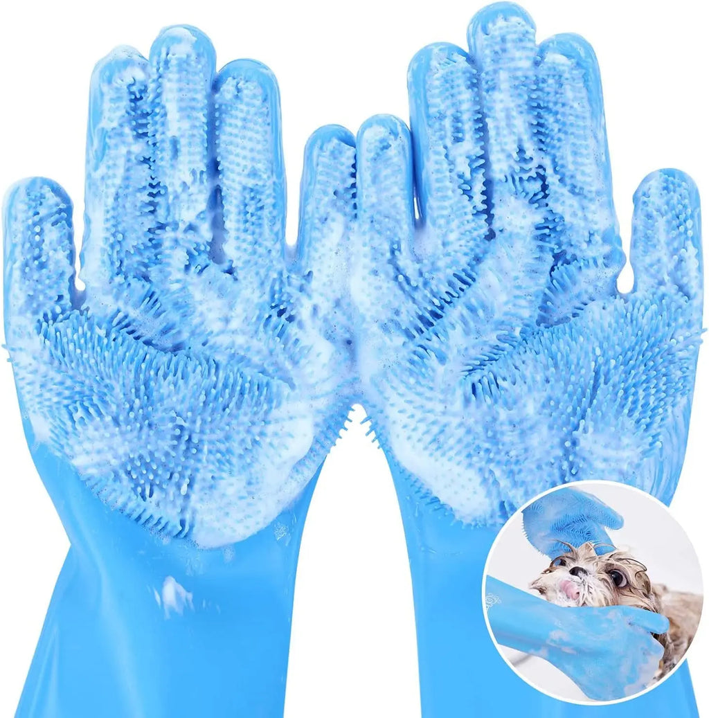 Pet Bathing Shampoo Scrubber Silicone Massage Glove