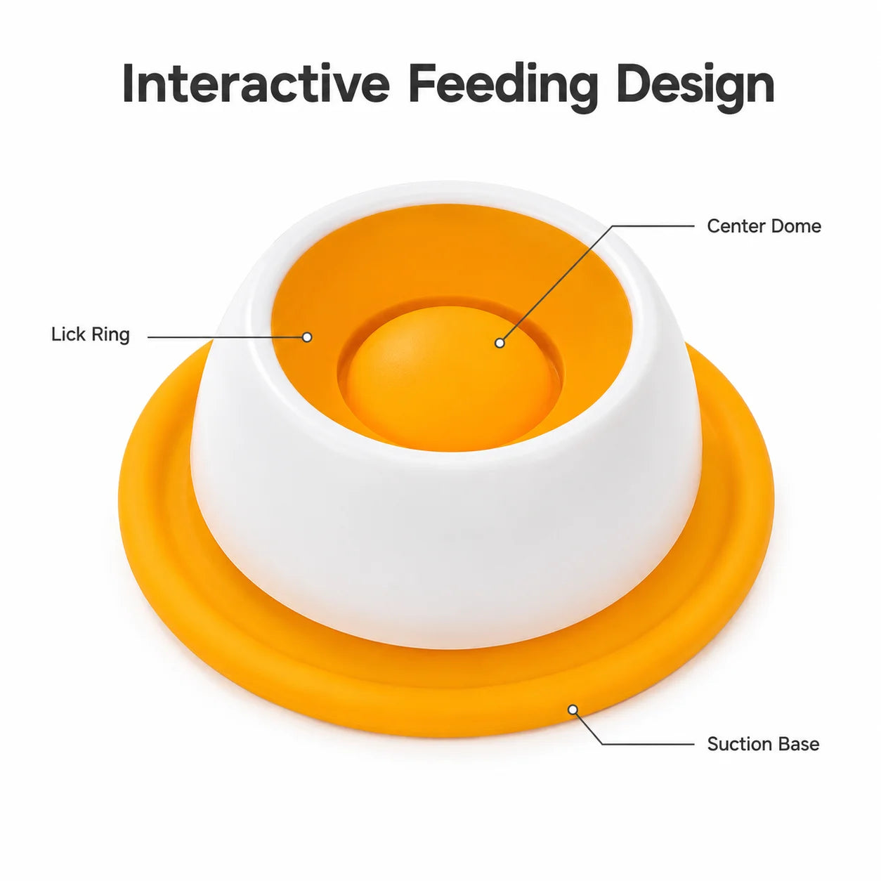 Cat Slow Feeder Bowl with Suction Base Interactive Pet Lick Bowl for Wet Dry Food Treats Anti-Slip Cat Feeding Dish for Healthy