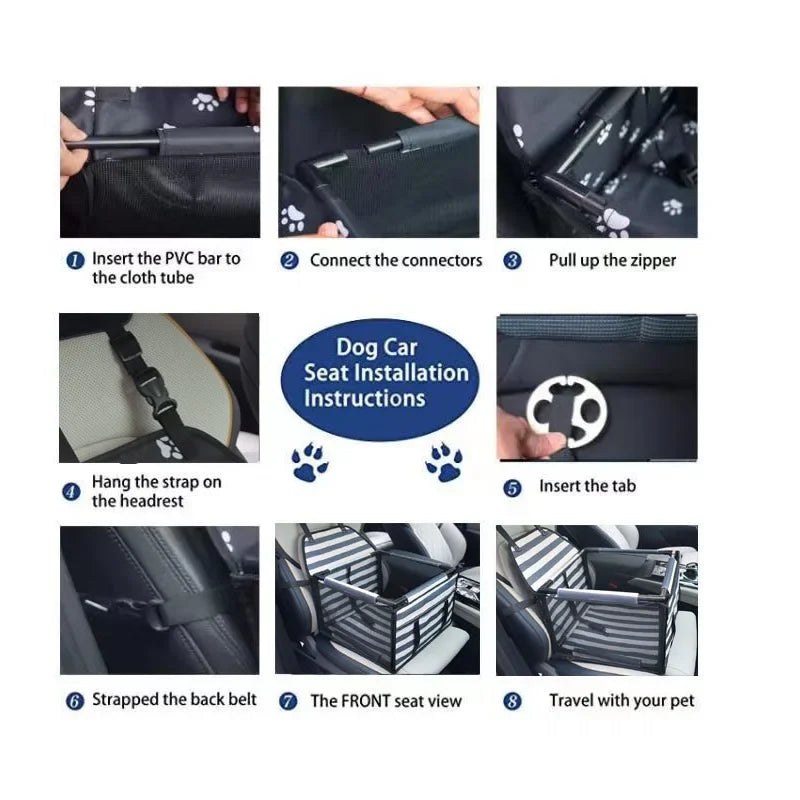 Travel Dog Car Seat Cover Waterproof Carriers Hammock Small Medium Dogs